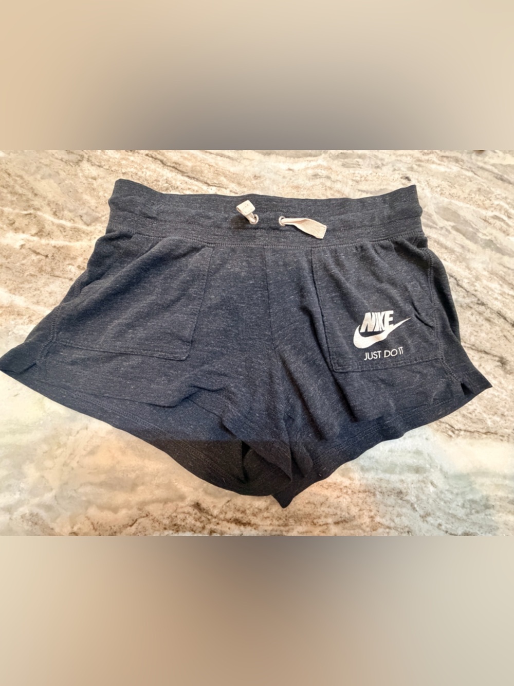 Nike Women’s Shorts Medium Black Drawstring Just Do It Logo Lounge Athletic